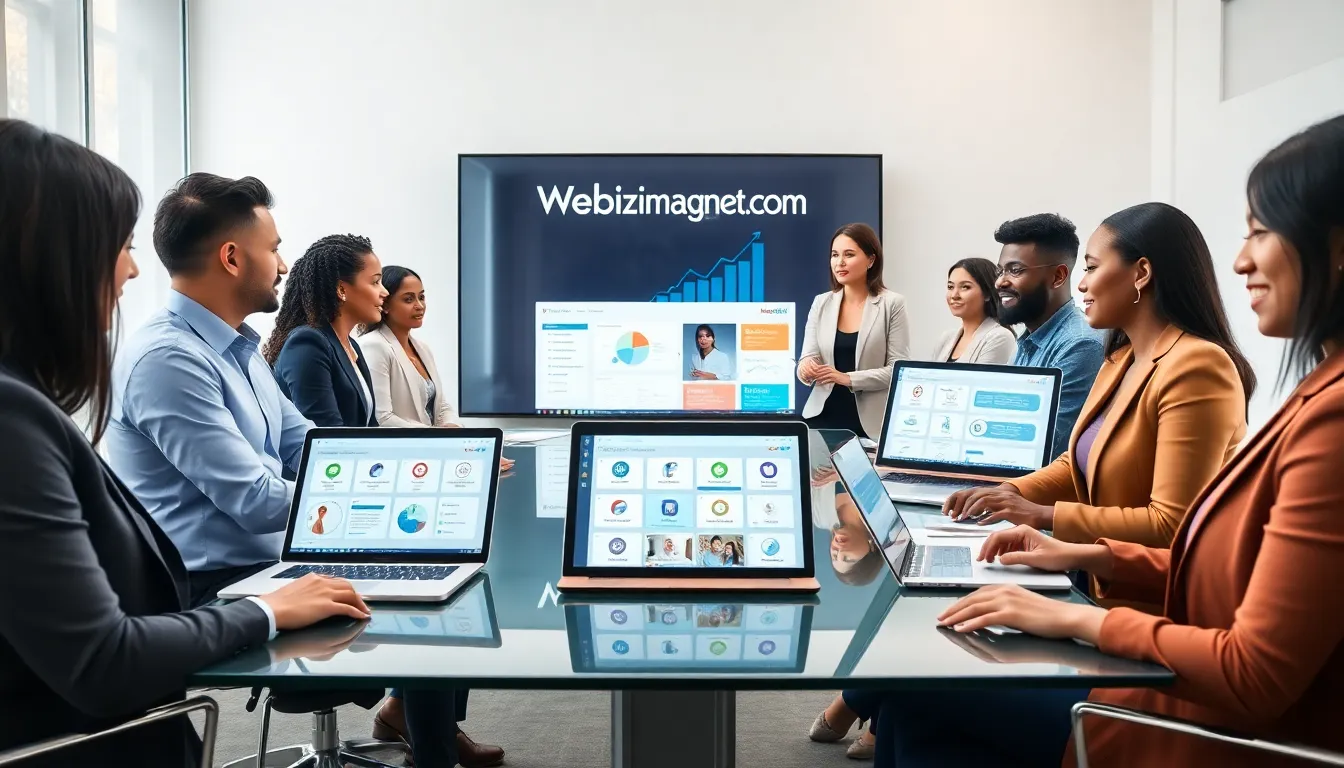 diverse professionals collaborating in a modern office meeting.